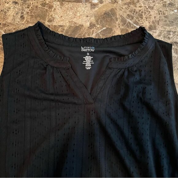 Croft & Barrow Women’s Dress 3X Split Neck Black Tiered Sleeveless Plus Size - Picture 6 of 12